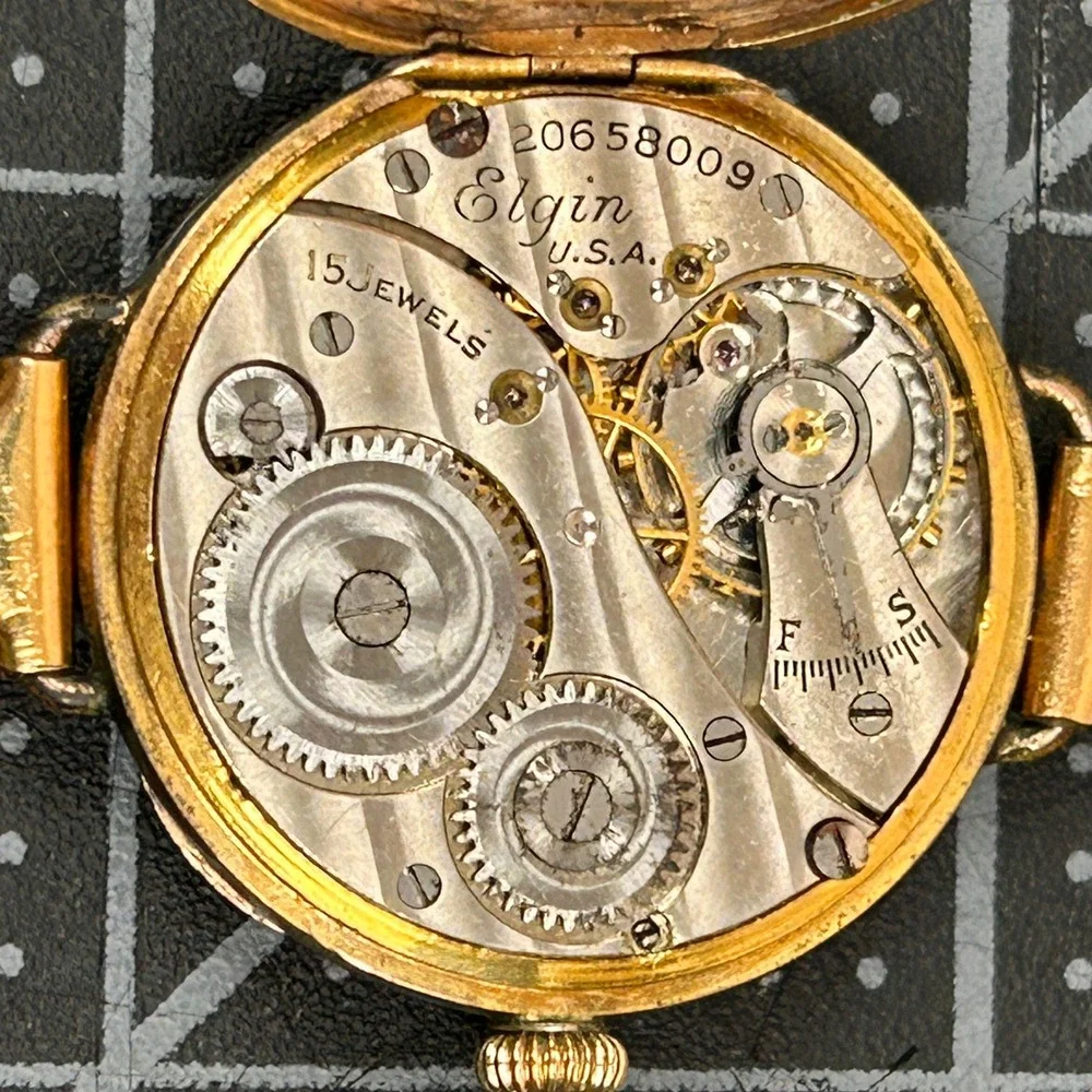 Vintage Elgin 15‎ Jewels Yellow Dial Women's Watch Wadsworth Case 20 Years P/R